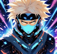 an anime character with blue hair and blue eyes